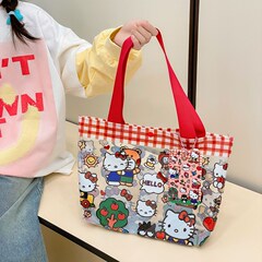 キティ猫かわいいバッグ学生プリント透明ハンドバッグ女性収納バッグpvc防水大容量ショッピングバッグ