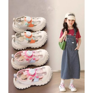Swivel buckle children's shoes 2025 summer new children's hollow breathable sports sandals boys and girls casual shoes all-match