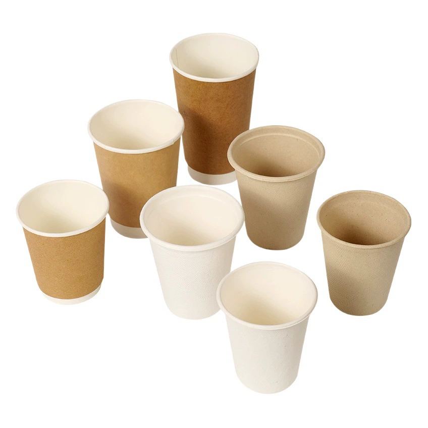 80 90 Калибр чашка сахарного тростника целлюлоза кофейная чашка деградация чашка крышка кофе с бумажным стаканчиком целлюлоза сахарного тростника охрана окружающей среды