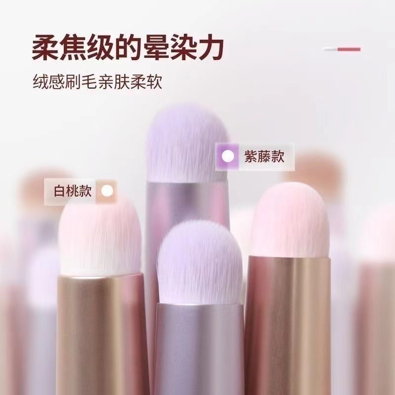 Cepillo de lápiz labial de cabeza redonda cepillo de labios portátil con cubierta cepillo de maquillaje mini cepillo de blanqueador cepillo de labios fábrica de maquillaje al por mayor