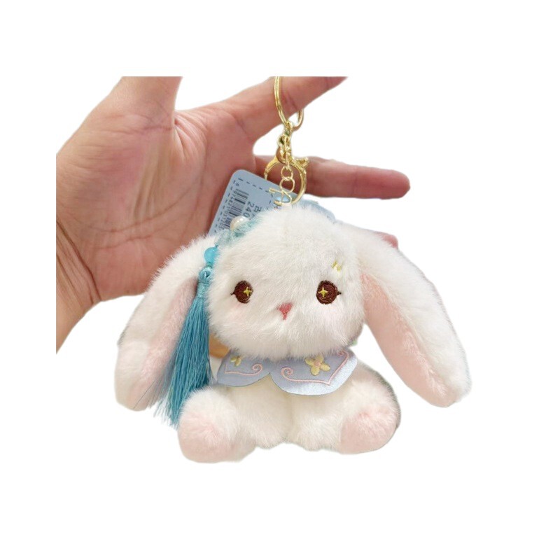 かわいいガーリーハートアンティークウサギぬいぐるみキーホルダーペンダント人形親友スクールバッグバッグ大きな耳ウサギのペンダント|undefined