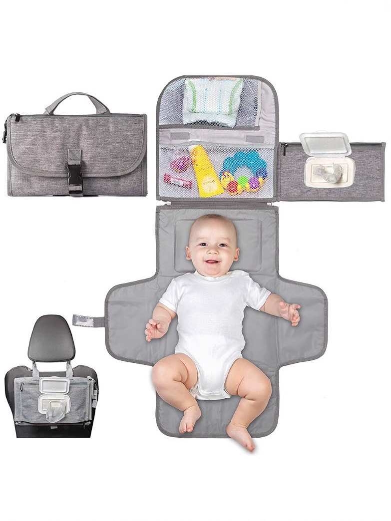 Bebé a prueba de agua a prueba de orina multifuncional con toallas de papel húmedas bebé cambiador de pañales cómodo fuera de la orina