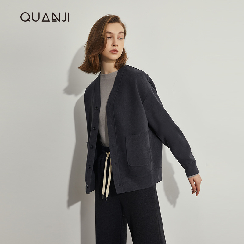 Women's Cardigan Autumn and Winter New Space Edition Heat and Moisture Seven Windproof Cardigan Casual Fashion Women's Jacket