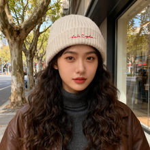 秋冬保暖针织毛线帽子女时尚保暖防寒套头冷帽学生骑行护耳帽子男