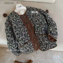 2025秋季新款女圆领日系棉衣棉服宽松ins外贸森系女装羊羔毛长袖