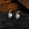 Round beads, small design earrings from pearl, french style, simple and elegant design