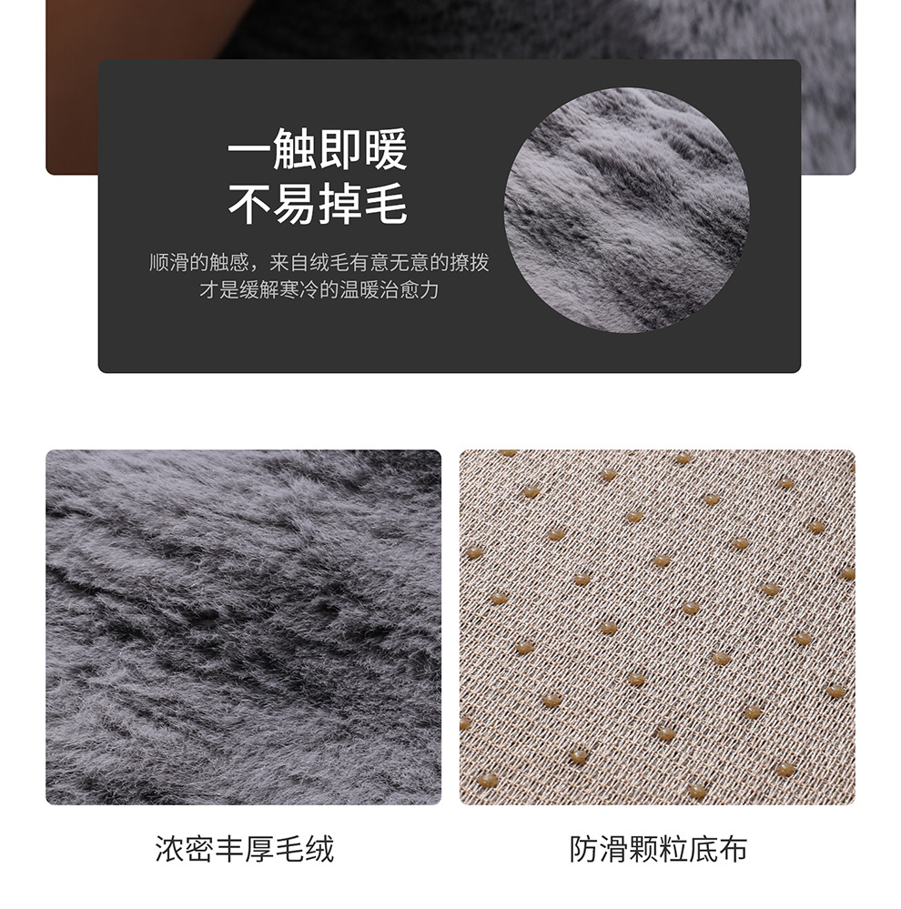 Car Seat Cushion Winter New Bubble Velvet Thickened Rabbit Stuffed Non-Slip Warm Imitation Wool Neutral Car Seat Cushion Cover