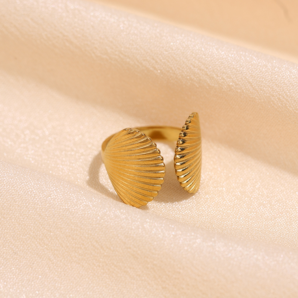 Minimalist Irregular Line Stainless Steel Open Ring For Women_voghion.com