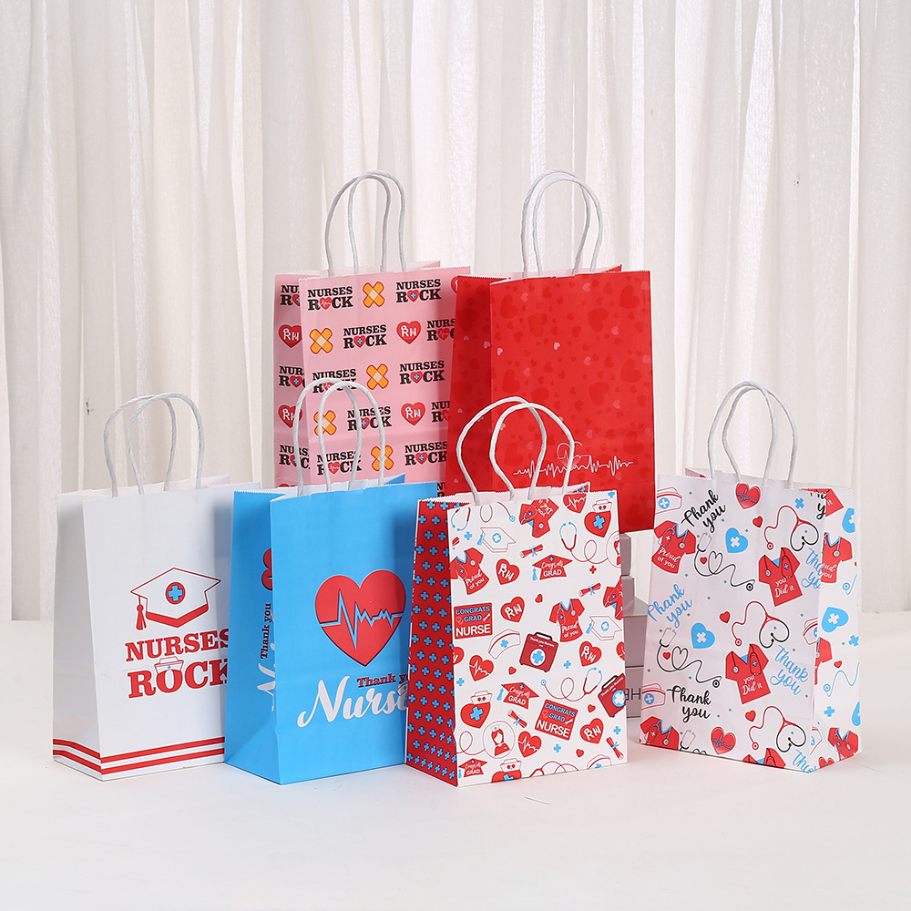 护士节送礼手提袋购物袋英文礼物礼品袋印花包装袋纸袋批发可定袋