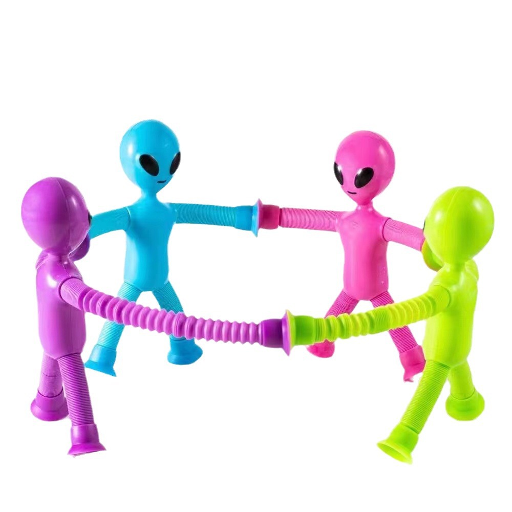 Tubo pop nueva variedad de dibujos animados alienígena telescópica juguete divertido rompecabezas exótico descompresión tubo estiramiento