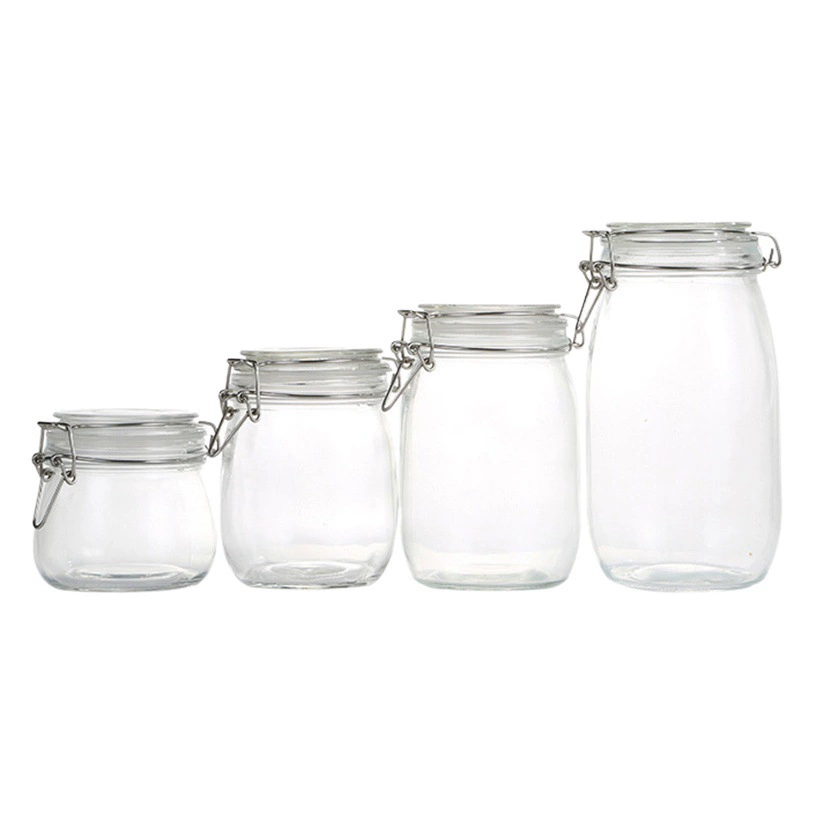 Стеклянная герметичная банка с крышкой на защелке для хранения алкоголя, солений, чая, продуктов питания, меда, подарочная упаковка, банка для джема