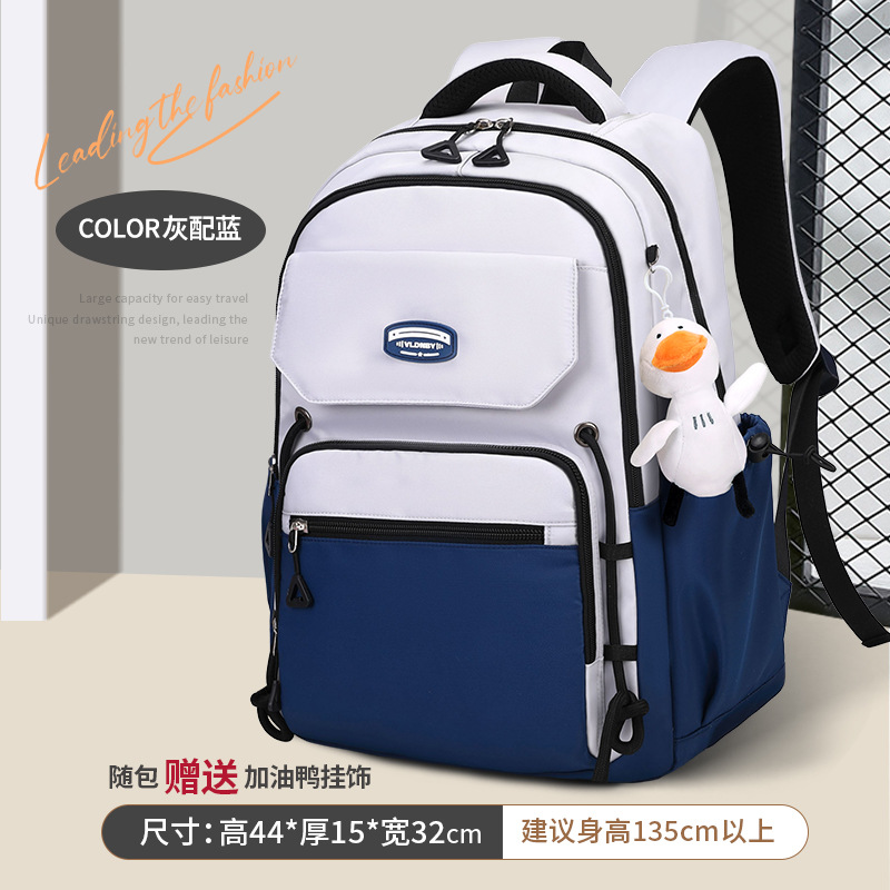 Mochila escolar para estudiantes de secundaria y preparatoria transfronteriza unisex casual ultraligero mochila resistente a la suciedad de gran capacidad