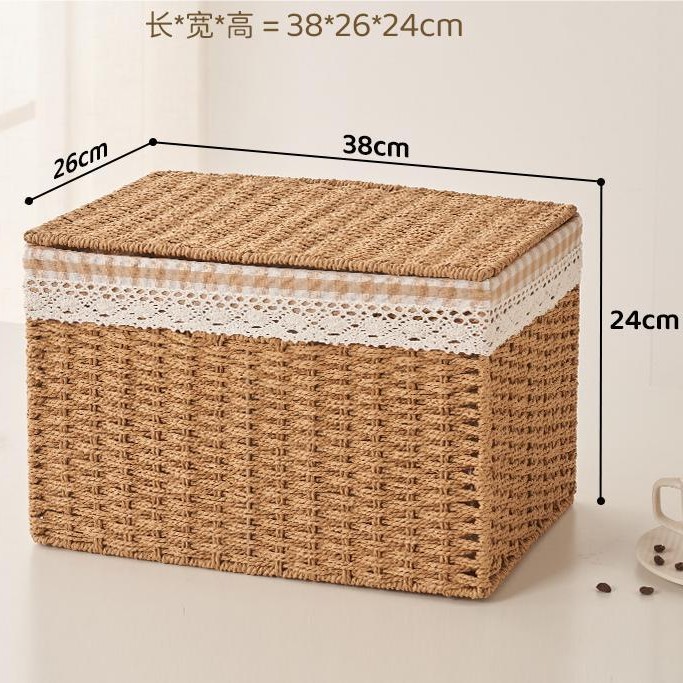 収納かごは草編みのデスクトップの間食収納かごの家庭用編みをまねて、籐編みのおもちゃ収納ケースを制定することができます。