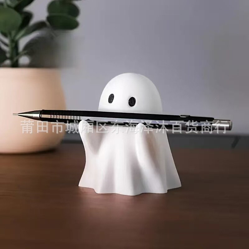 クロスボーダーゴーストペンホルダーオフィスホームデスクトップかわいい小さな装飾品 3D 装飾品ハロウィンギフトクリエイティブギフト|undefined
