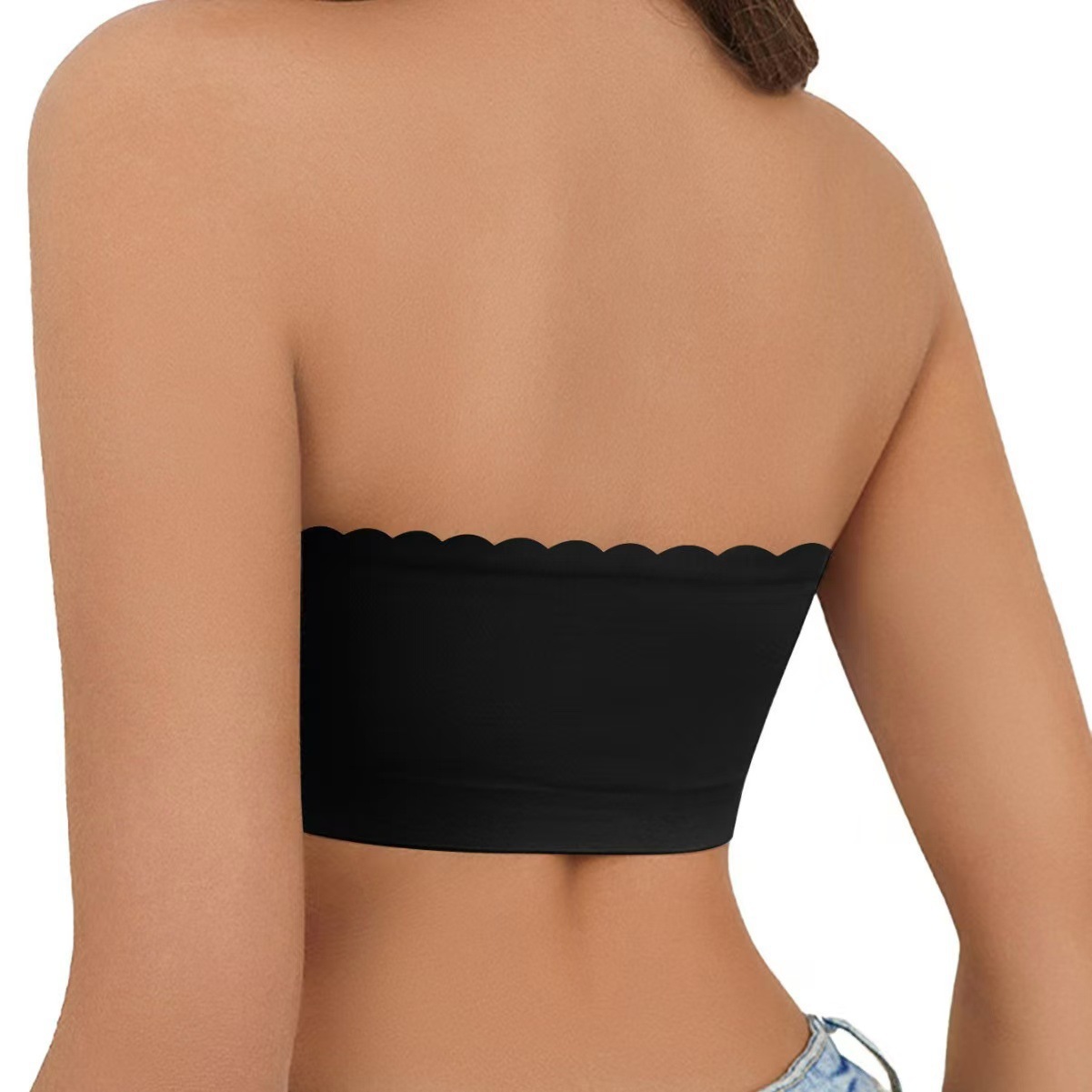 Techo de tubo de gran tamaño sexy europeo y americano que no deja marcas, anti-luz, antideslizante, sin tirantes, pecho envuelto, espalda delgada, ropa interior hermosa, corsé de mujer