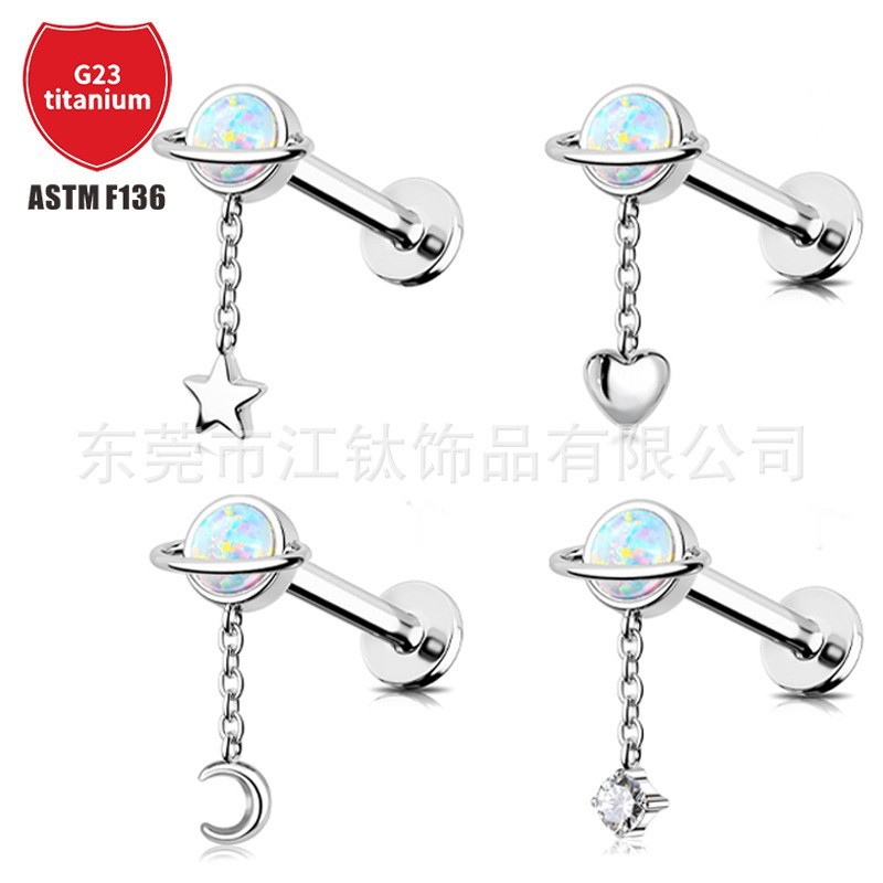 Pointed titanium steel lip stud product view