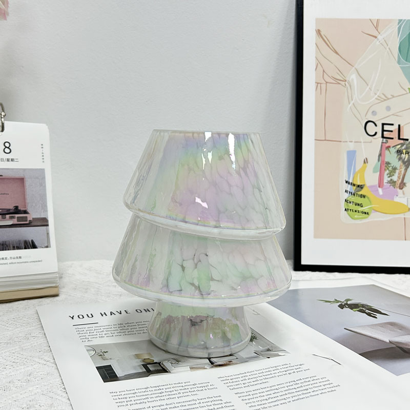 Ins vidrio árbol de Navidad lámpara de escritorio decoración americana dormitorio cabecera lámpara de atmósfera colorida lámpara USB temporización de atenuación