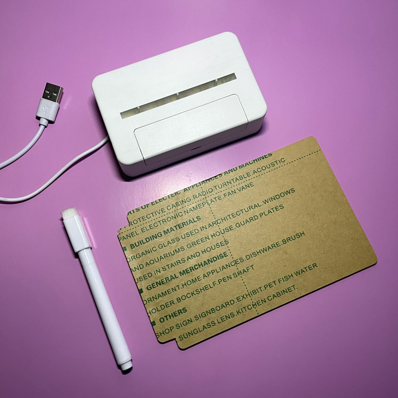 Acrílico transparente lámpara de mesa luminosa tablero de notas borrable ins tablero de mensajes Memo hogar pronto escritorio pequeña pizarra