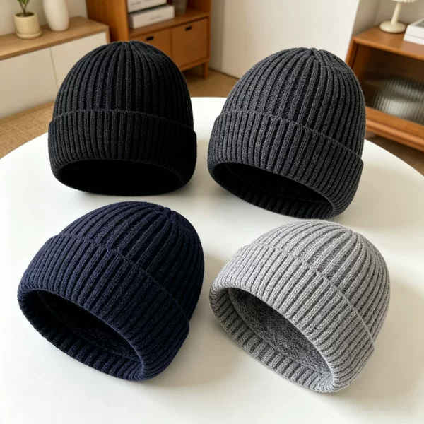Warm Ear-Protecting Knitted Hat, High-Elastic Knit Cold Weather Hat, Cross-Border Fashion Versatile Cold-Proof Hat, Trendy Ins Style
