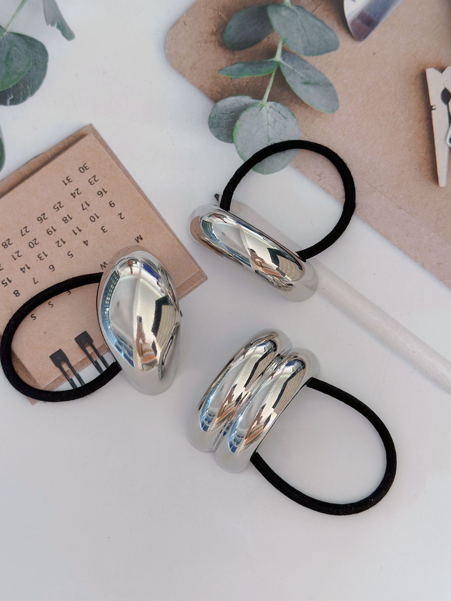 Women's Gender Simple Style Style Women's Simple Style Solid Color Alloy Hair Tie