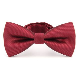 Fashion men's formal wear business work clothes suit shirt striped Korean style red best man bow tie