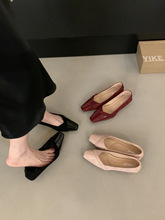 法式内增高粉色晚晚单鞋女鞋子2025新款秋季复古红色浅口飘鞋