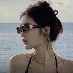 大札サングラス女性レトロ猫眼欧米風2025新型周囲顔小紫外線防止サングラス
