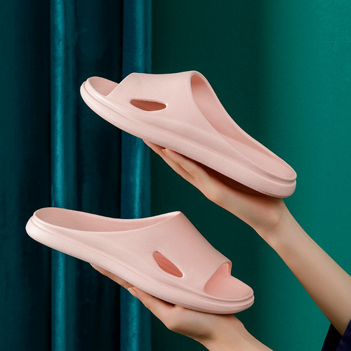 Summer slippers for women, soft thick soles, men's home non-slip bathroom bath EVA home slippers with poop feeling for couples