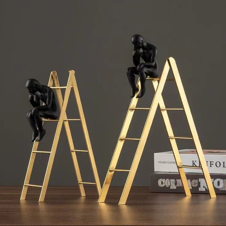 Un par de escalera de espiga + 2 personas negras