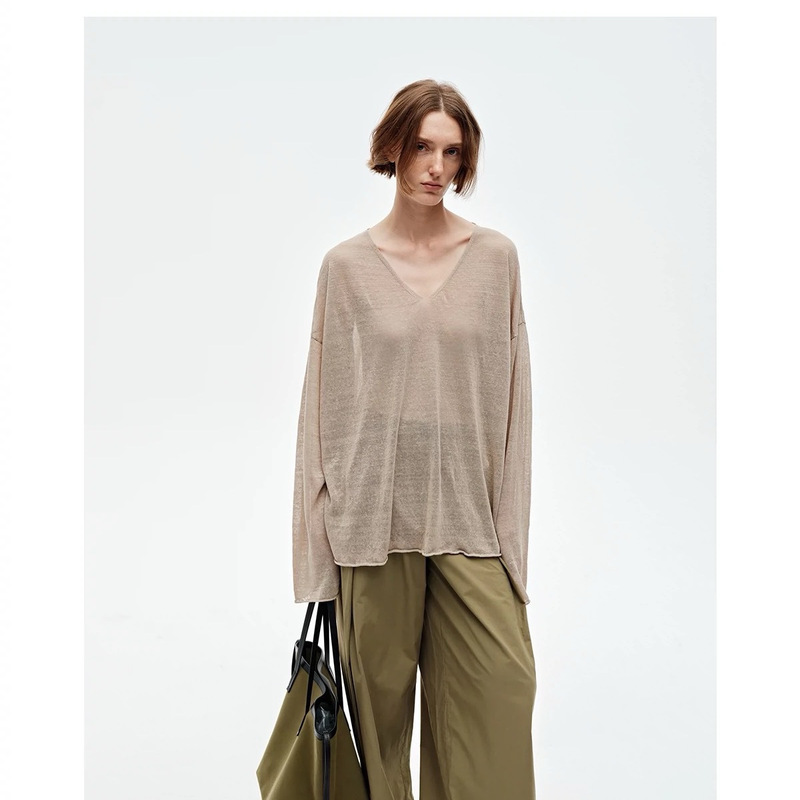 Tencel Linen Old Money Style Mid-Length Sun Protection Long Sleeve Women's Loose Pullover Versatile Cover-Up for Sunshade and Uv Protection Tencel Linen Old Money Style Mid-Length Sun Protection Long Sleeve Women's Loose Pullover Versatile Cover-Up for Sunshade and Uv Protection