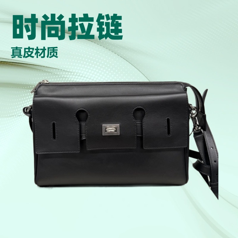 秋冬季新款工厂有标直批机车包牛皮Belair邮差包百搭专供跨境电商