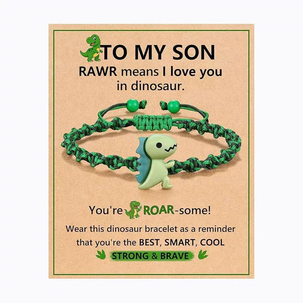 Cross-Border Xiyin Temu Hot-Selling Back-To-School Season Gift Bracelet Creative Stainless Steel Dinosaur Mother-Daughter Parent-Child Bracelet