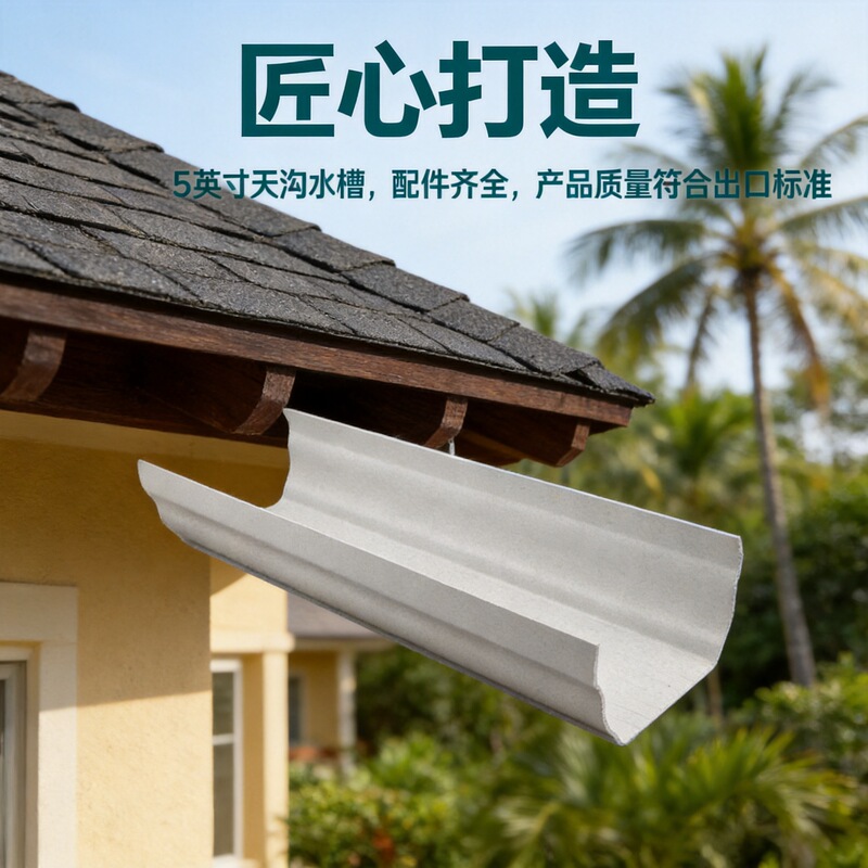 Cross-Border Pvcu Type Gutter Eaves Eco-Friendly Roof Drainage Channel 5inch Square Rainwater Gutter Roof Drainage Outlet Cross-Border Pvcu Type Gutter Eaves Eco-Friendly Roof Drainage Channel 5inch Square Rainwater Gutter Roof Drainage Outlet