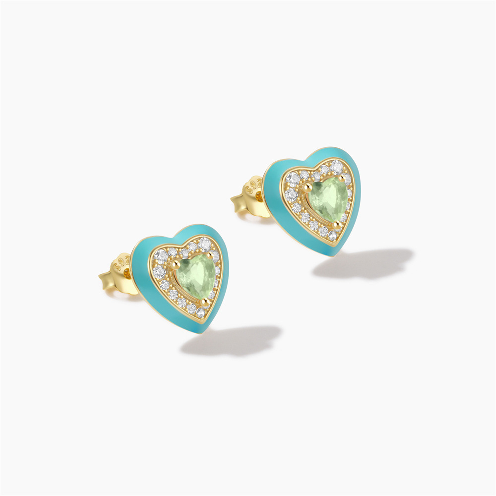 4g Weight 925 Sterling Silver Ear Needle Material Zircon Inlay Material Ear Studs Classification 1 Pair Quantity Holiday, Daily Occasion 925 Sterling Silver Material Heart Shape Pattern Women's Gender Plating Design Elegant, Simple Style Style 1 Pair 925 Sterling Silver Zircon Heart Shape Ear Studs 33