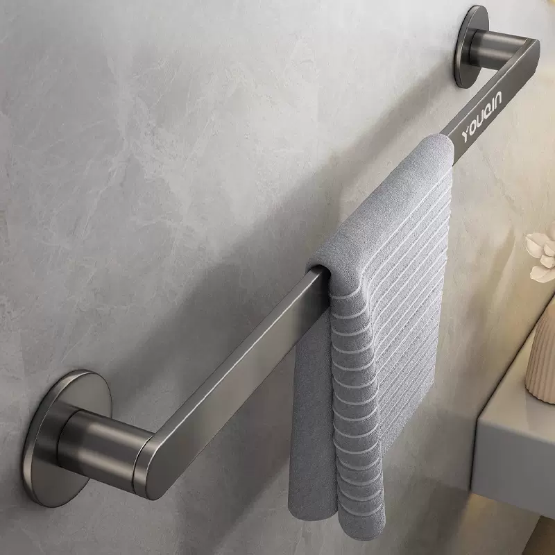 毛巾架卫生间免打孔壁挂毛巾挂杆置物架一体浴室毛巾厕所浴巾收纳