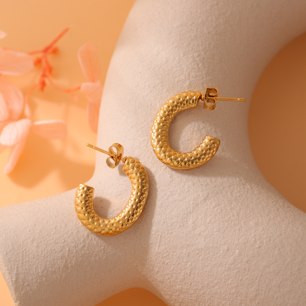 Pendientes de acero inoxidable estilo europeo, minimalista y ligero