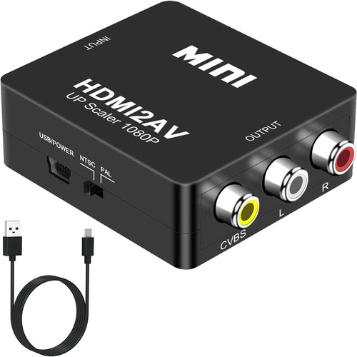 Small white box HDMI to AV converter supports 1080P HD video output HDMI to RCAI converter