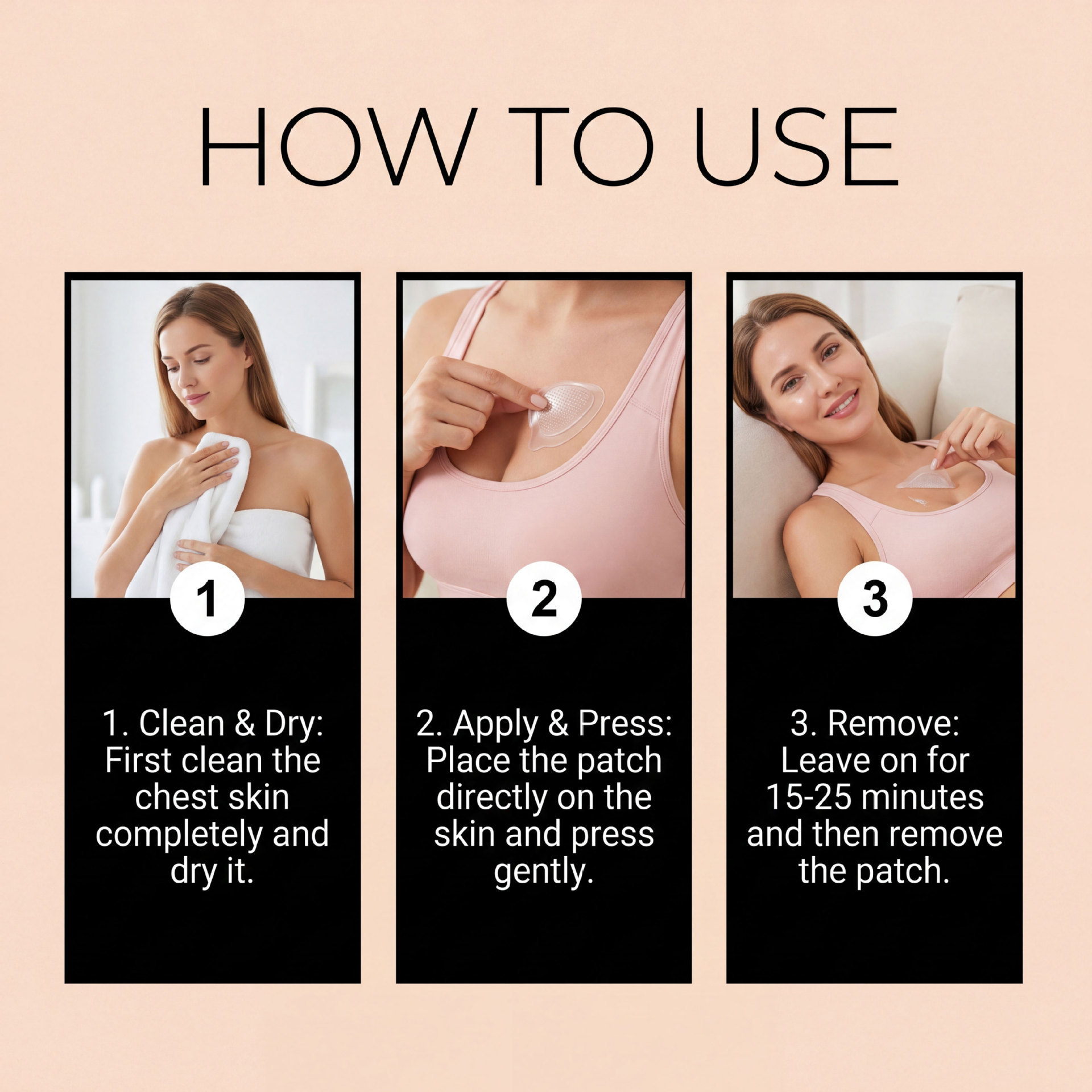 How to apply breast micro-point patches in three steps