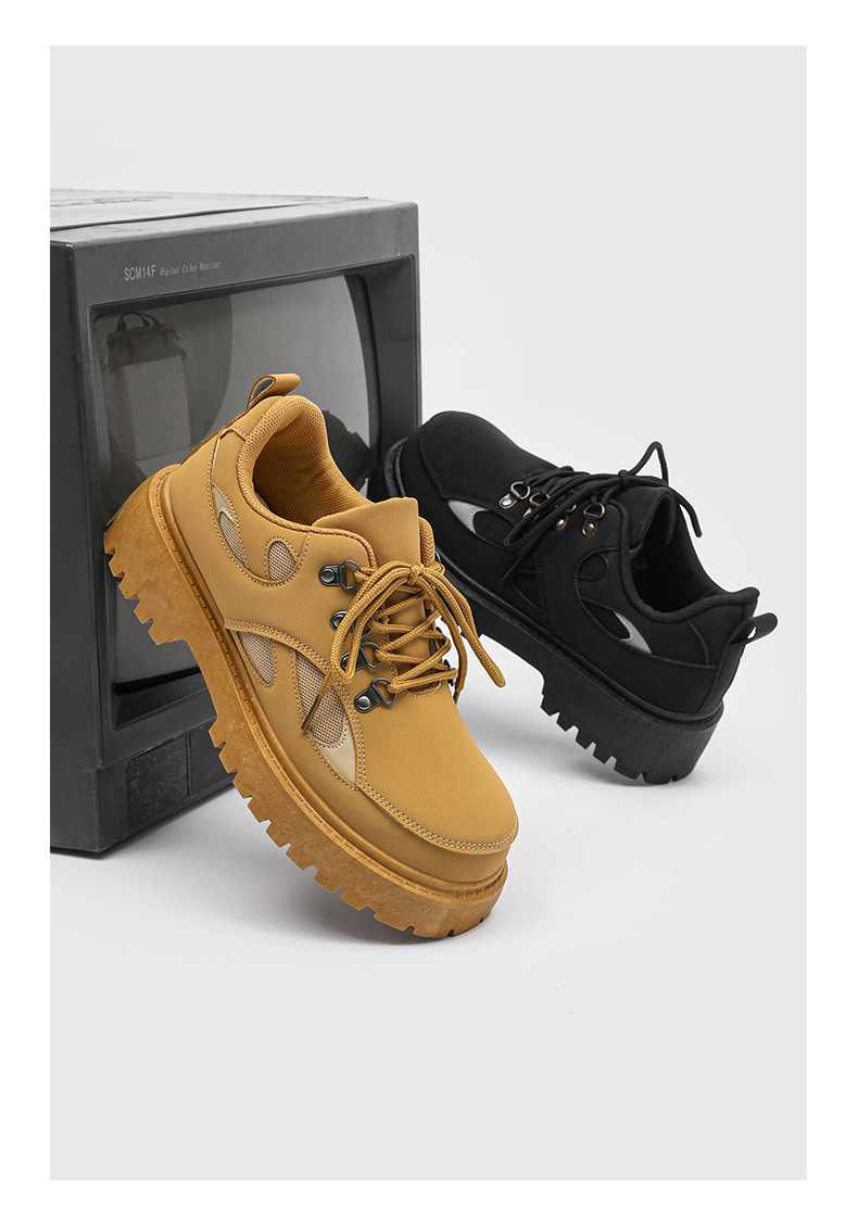 Herren Arbeitsschuhe Winter Outdoor Wandern wasserdicht und rutschfest Herren Freizeit Lederschuhe, schwarz Baustelle Arbeit_voghion.com