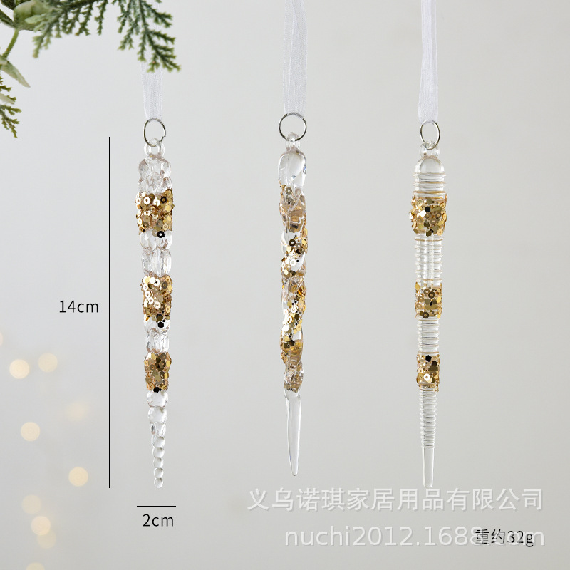 NUCHI クロスボーダー クリスマス装飾 アクリル クリスタル ペンダント スノーフレーク ガーランド クリスマスツリー 小さなペンダント|undefined
