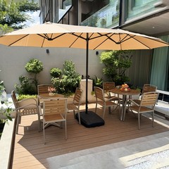 戸外日除け傘三頭柱傘花園露店庭園日傘屋外商店レストラン出店広告傘