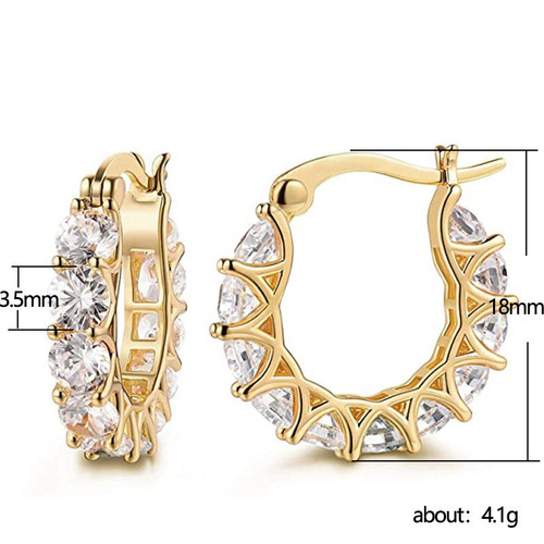 Huitan fashionable ins style earrings for women, French style full-studded zircon lace earrings, U-shaped earrings, cross-border e-commerce hot sale