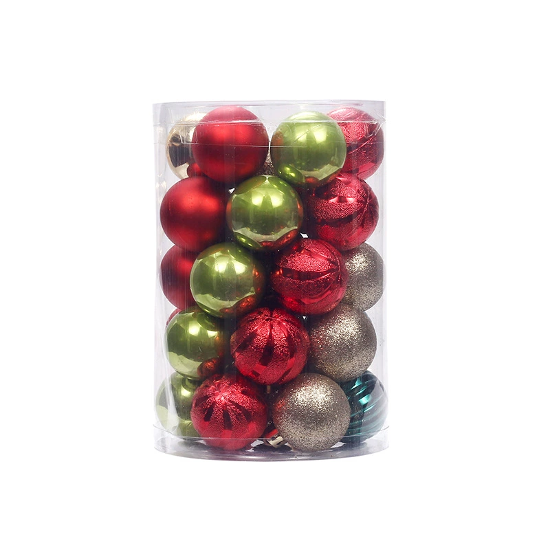 Подарочная ёлочная игрушка комплект, 34 шт, 4 см, assorted colors and finishes
