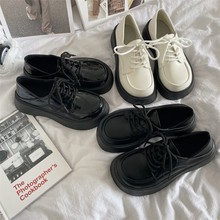 啄木鸟2025年秋季女式英式小皮鞋新款日式百搭玛丽简厚底覆古鞋高