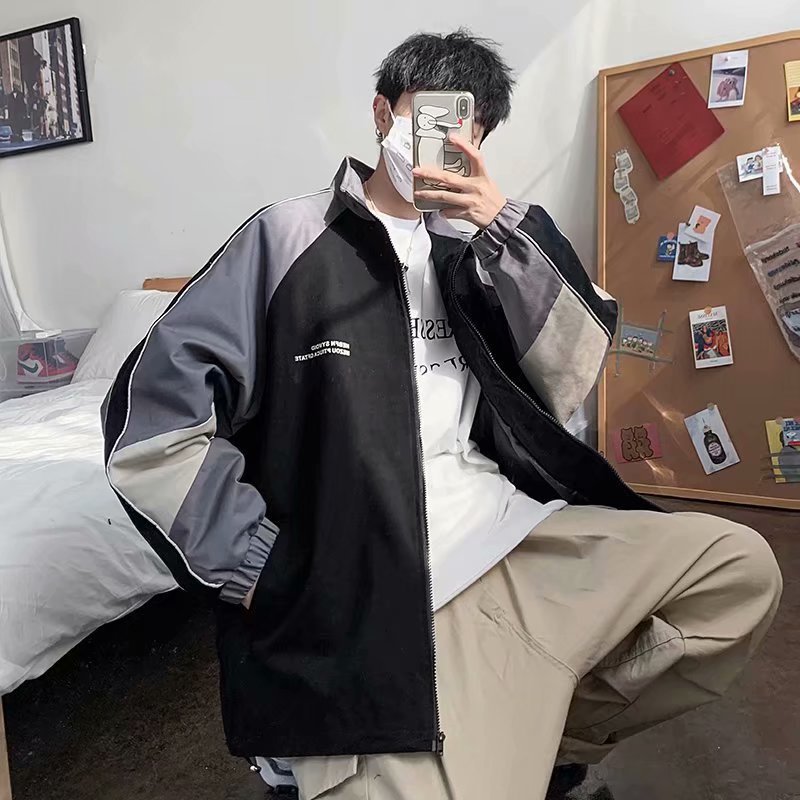 2024 nueva chaqueta de otoño para hombre, suelta, talla grande, tendencia de la calle alta, guapo, chaqueta de calle frita reflectante, ventilador de gama alta