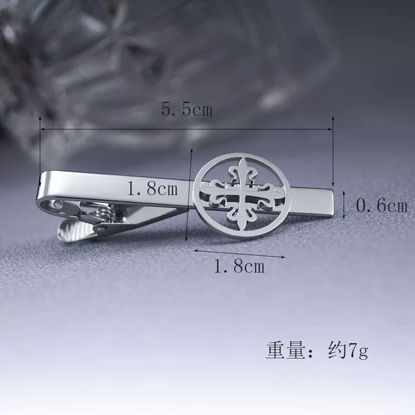 Vintage Fashion Iris Cross Tie Clip Men's High-End Suit Stainless Steel Groom Wedding Accessories Formal Wear
