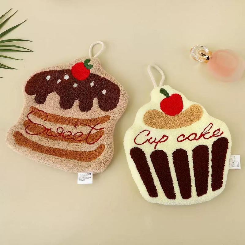 ケーキハンドタオルかわいい漫画吸収性ソフトハンカチ脱落しにくい肥厚バスルーム子供用ハンドタオル|undefined