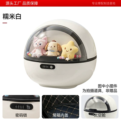 Universal storage box for electric vehicle Motorcycle trunk - pet-elf-tail-box-off-white-comes-with-a-combination-lock-lining