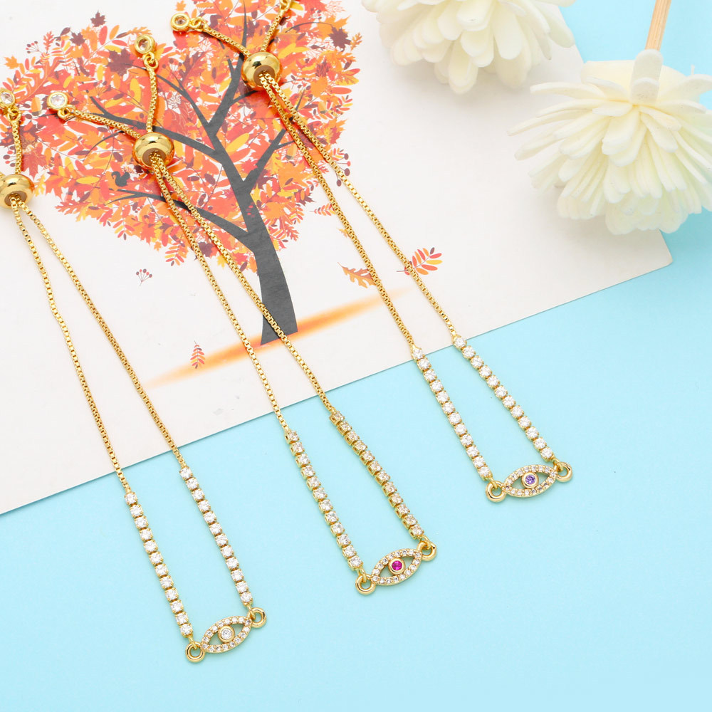 Fashion Devilu0027S Eye Copper Bracelets Inlay Zircon Copper Bracelets