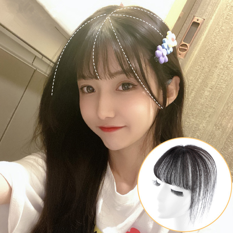 Ouqi Zhenfa Bangs 3D Air Bangs peluca femenina delgada recta Bangs pequeño natural Internet celebridad falso Bangs mano